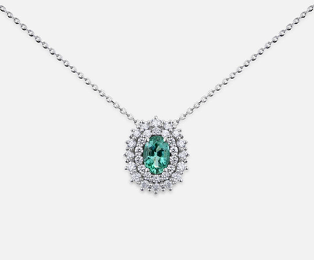 Mikiko cl 18k emerald n. οβάλ 6x4 ct.0.35 dia ct.0.37 MD5060O4SMN035