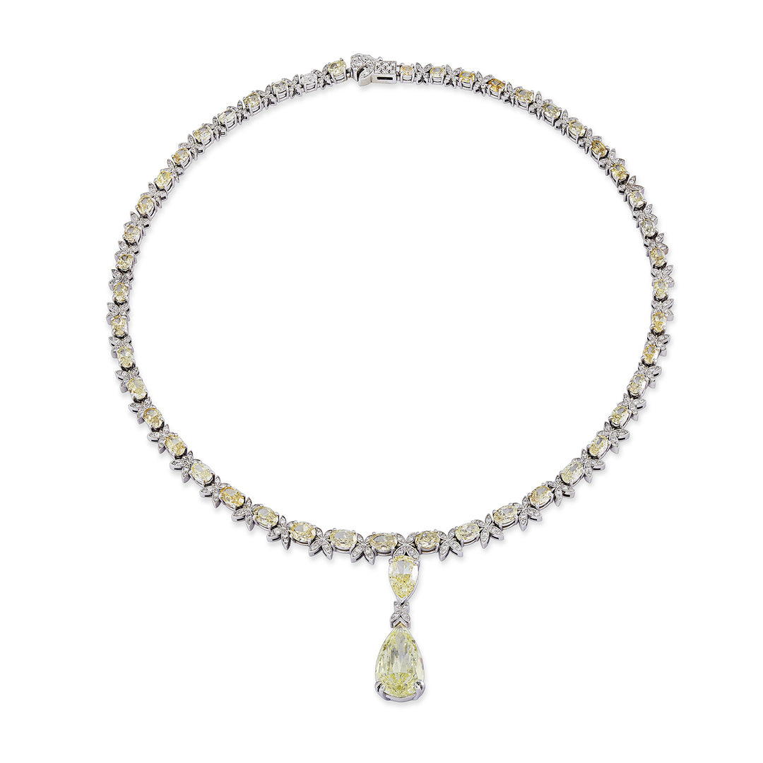 World Diamond Group ovális, fehér és díszes csepp gyémánt nyaklánc GPU396DIFY-22046110008