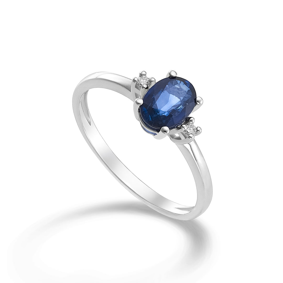 Nihama un saphir ovale 9k 7x5 ct.0,80 diam. 0,03 ctNA5073R4ZFD