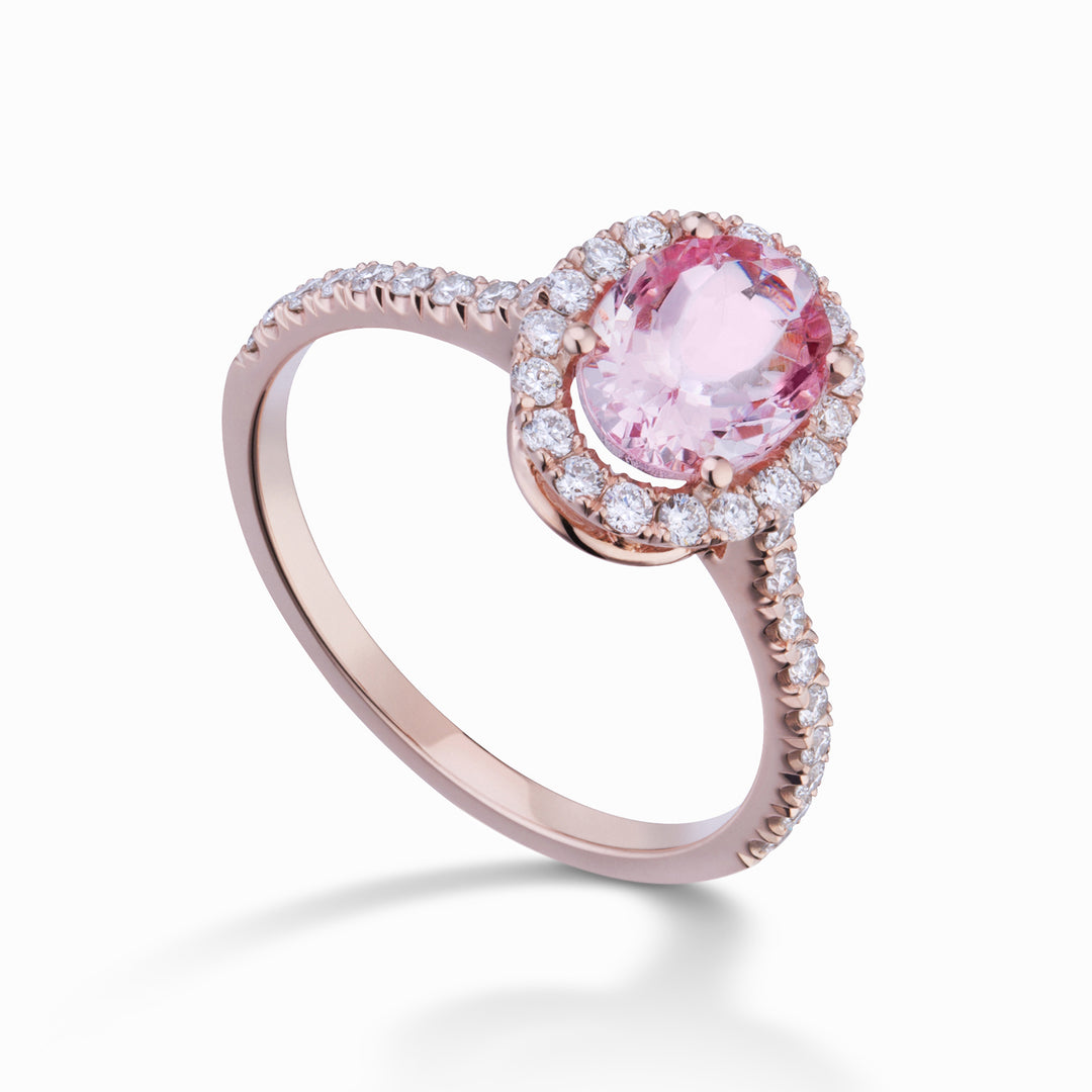 World Diamond Group οβάλ δαχτυλίδι kunzite 9x7 και περίγραμμα διαμαντιού ACLC070DIKZ5-23060110043
