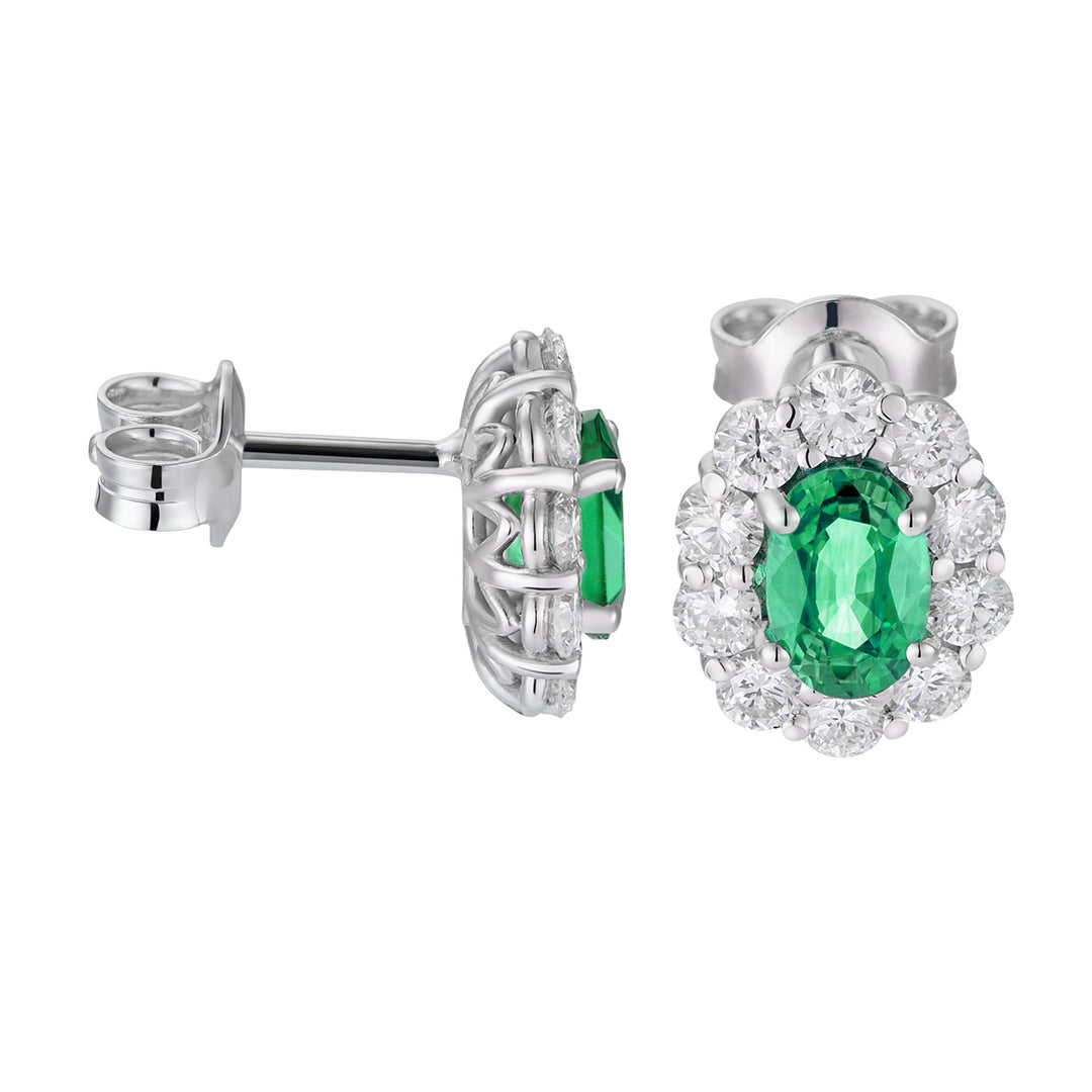Golay 6x5 ovala smaragdörhängen och diamanter OCL043DISM-23076110053