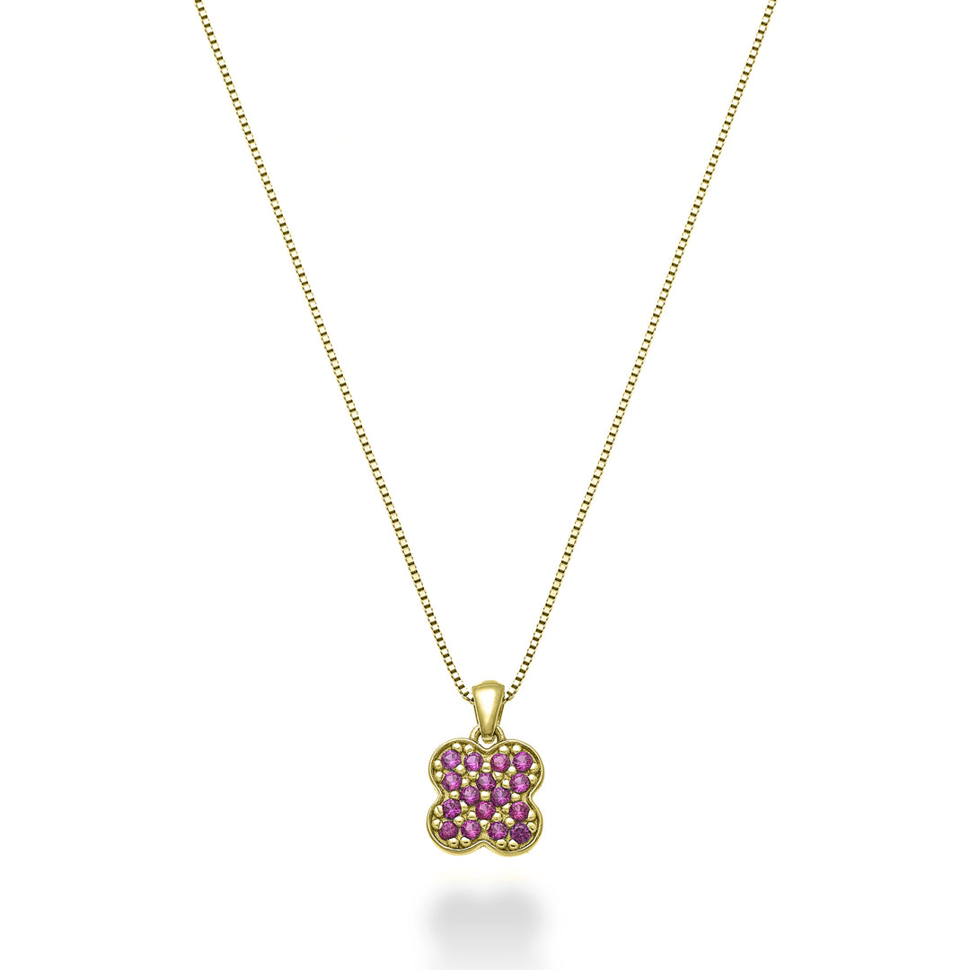 Mikiko cl 18k négylevelű lóhere rubin 0,10 ct sárga arany MD5163O1RBR
