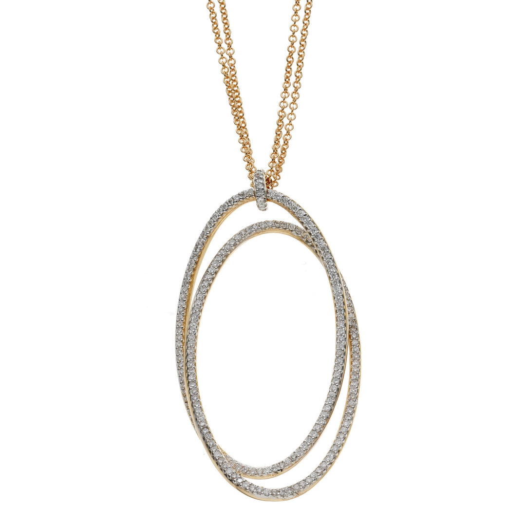 Golay contour choker 2 μεγάλα ροζ χρυσά οβάλ GEG009-10035000002