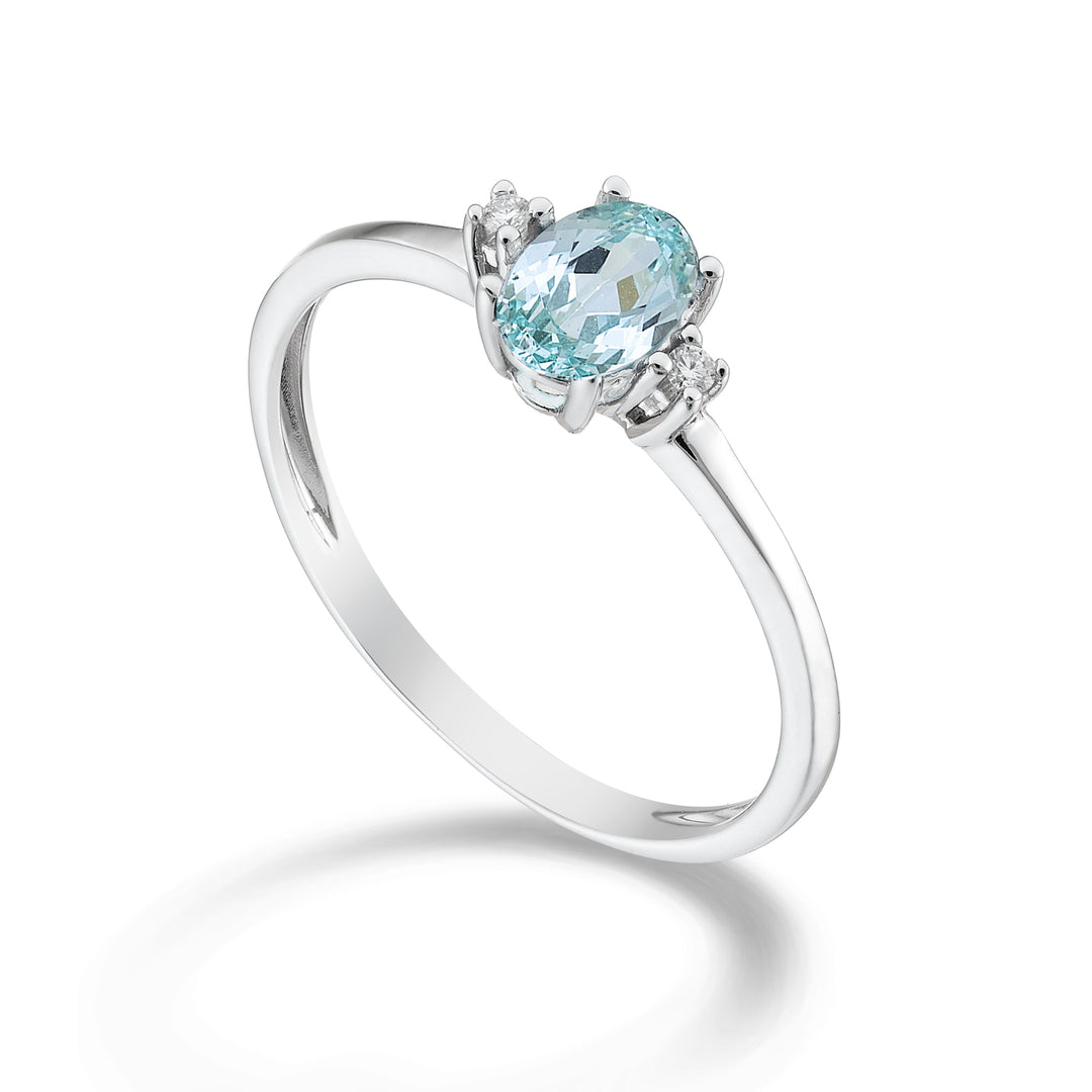 Nihama una turmalina paraiba ovalada de 18k 7x5 ct.0,80 diam. ct.0.03 NA5073O4PAR