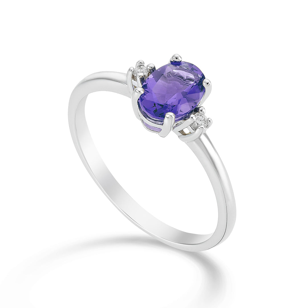 Mikiko une améthyste ovale 18 carats 7x5 ct.0,60 diam. ct.0,03 MA5073O4AMET