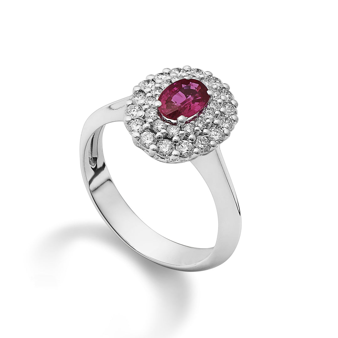 Golay ring with 6x4 oval ruby and double contour ACLC128DIRU64-22160110010