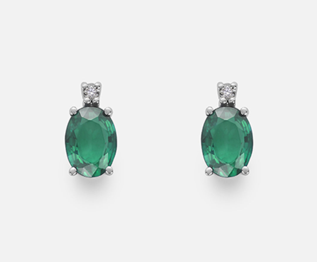 Mikiko sau smarald 9k n. oval 7x5 ct.1,60 diam. ct.0.03 MO5024R4SMN160