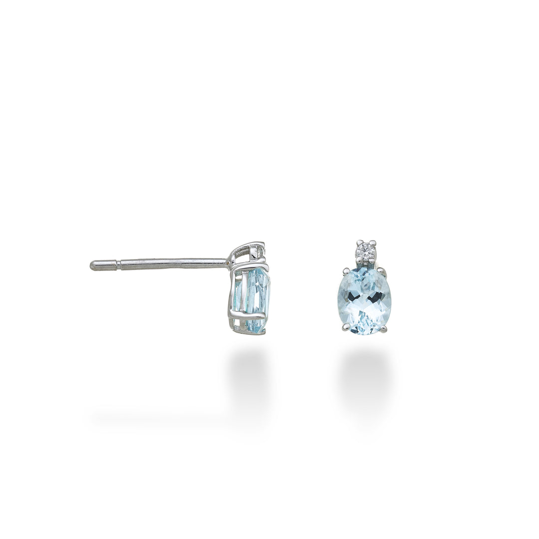 Nihama tai 9k soikea akvamariini 5x4 ct.0,60 halk. 0,02 ct NO5163R4AM