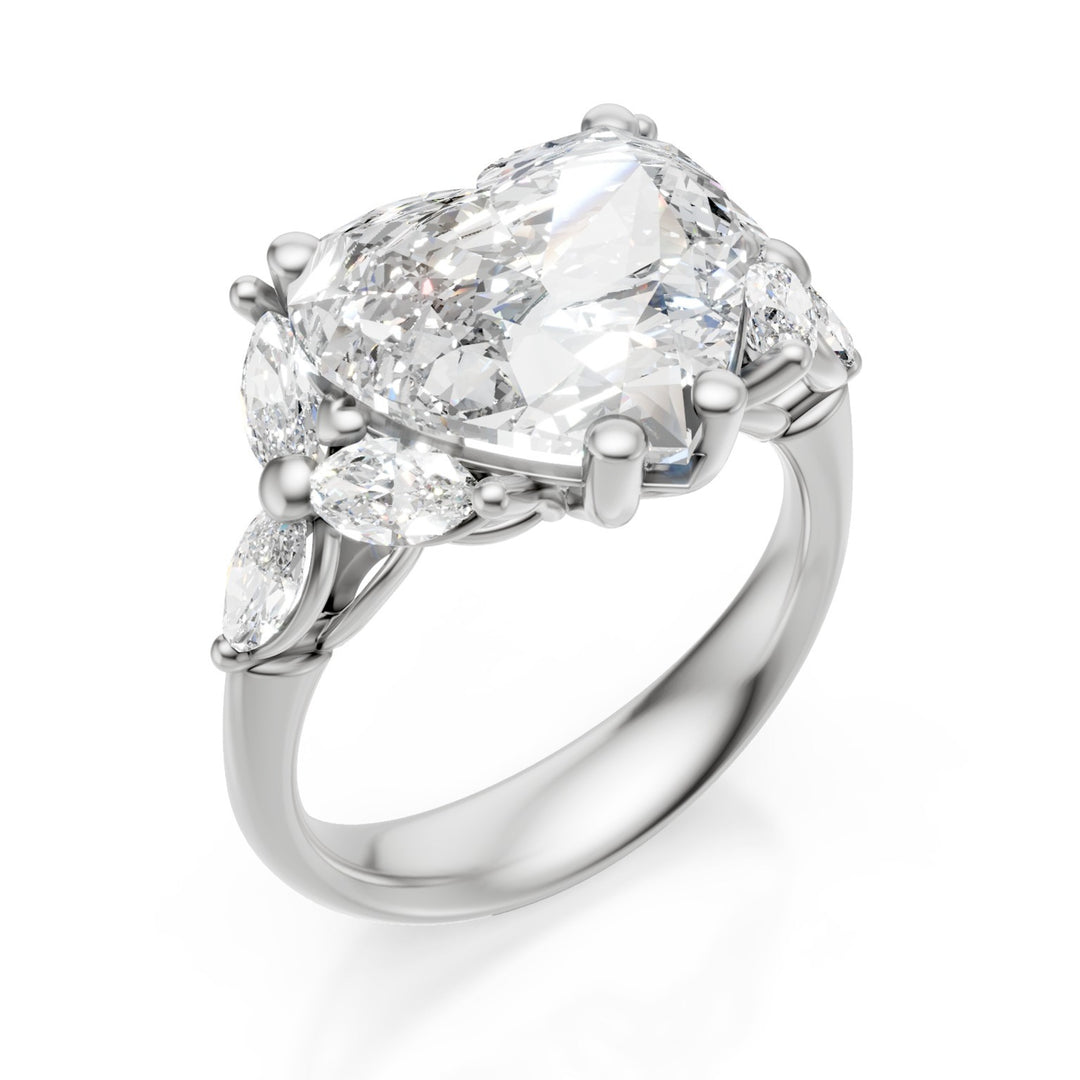 X-Diamond en 18kt lab g.d. samlet ct. 5,75- cent. ct. 5.03 hjerte - markis lat ct. 0,72 LXDAPU073O4CUBI575