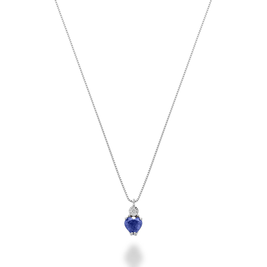 Mikiko cl coração de safira 18k 4x4 com diamante MD5196O4ZFR