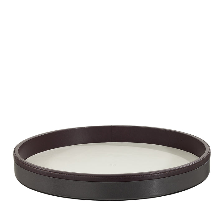 DUDU Bandeja redonda de cuero de 32 cm para servir, multicolor, almacenamiento para el hogar y la oficina, diseño refinado