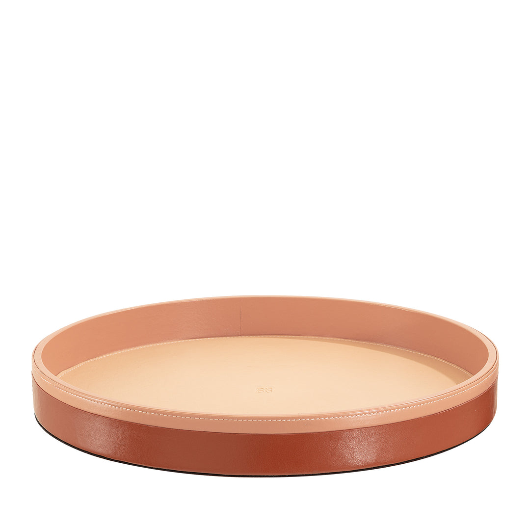DUDU 32 cm rund serveringsbricka i läder Flerfärgad förvaring för hemmakontor Förfinad design
