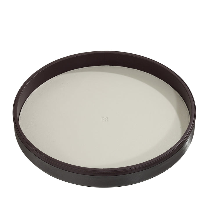 DUDU Bandeja redonda de cuero de 32 cm para servir, multicolor, almacenamiento para el hogar y la oficina, diseño refinado