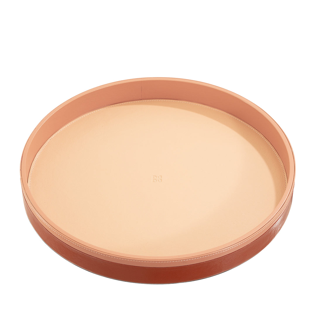 DUDU 32 cm rund serveringsbricka i läder Flerfärgad förvaring för hemmakontor Förfinad design