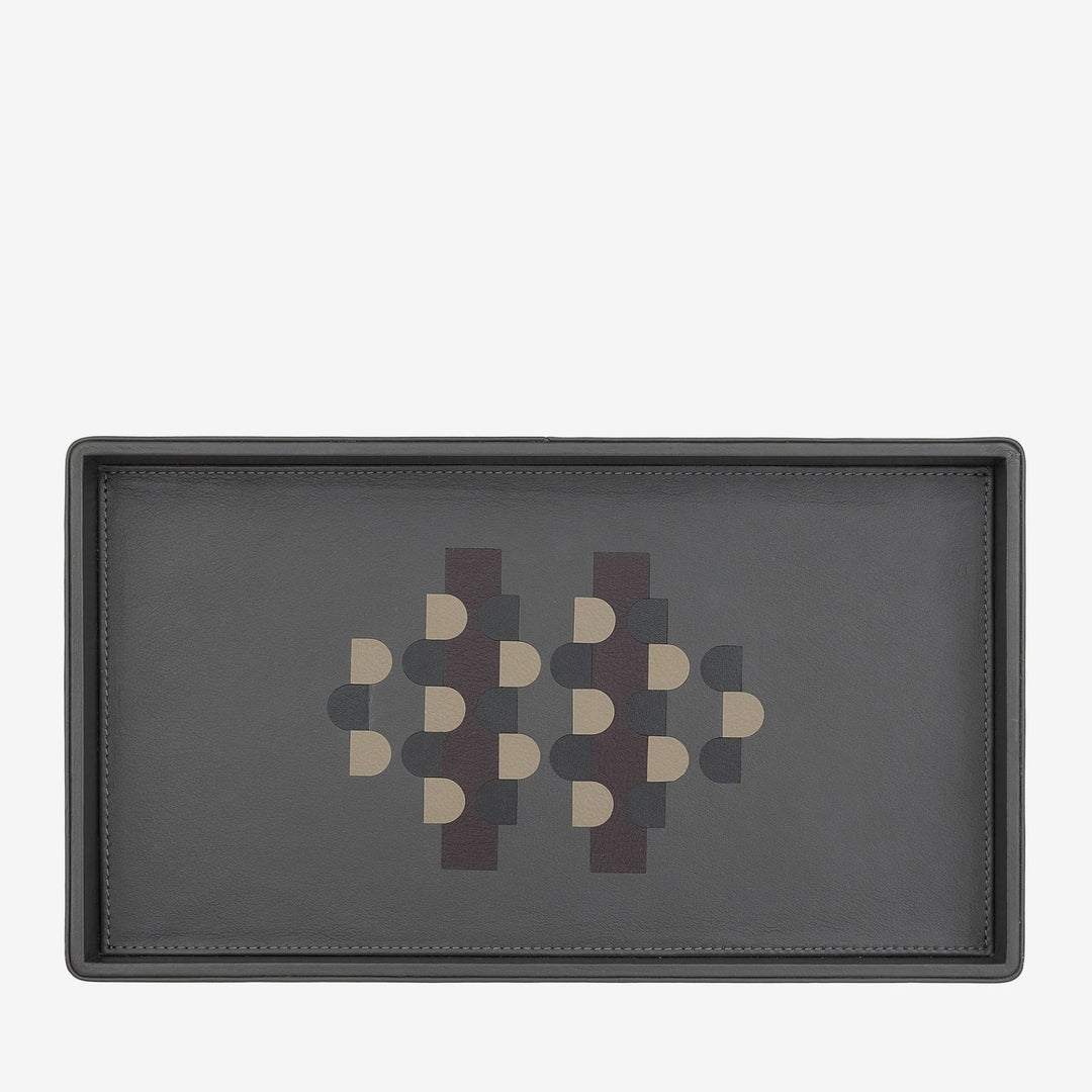 Drewniana taca do przechowywania DUDU pokryta prawdziwą skórą, dekoracyjna taca do domu, 27 x 15 cm, akcesoria do projektowania domu