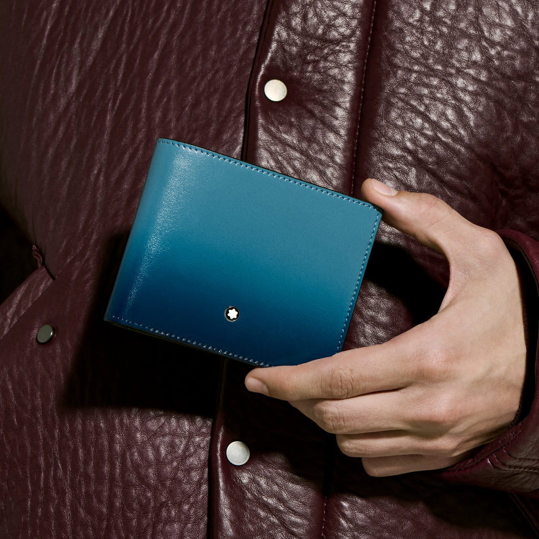 Cartera Montblanc 6 compartimentos Meisterstück sombreado azul ahumado 199266