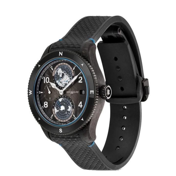 Montblanc orologio 1858 Geosphere Carbo₂ 0 Oxygen edizione limitata 1969 pezzi 43mm nero automatico 132300