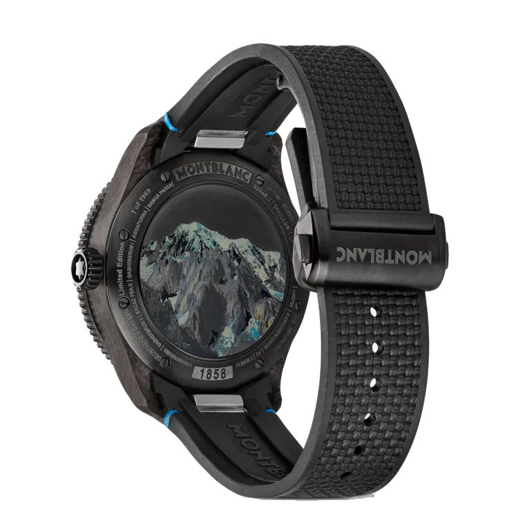 Montblanc orologio 1858 Geosphere Carbo₂ 0 Oxygen edizione limitata 1969 pezzi 43mm nero automatico 132300