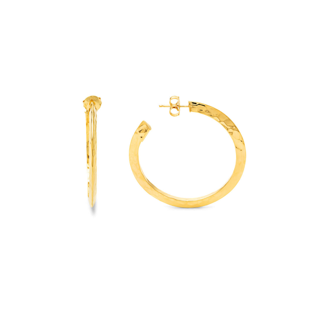 Giovanni Raspini store Blade Light hoop øreringe i 925 sølv med PVD gul guld finish 12105