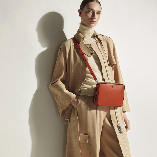 Montblanc liten mandarin Sartorial axelväska i läder 221576