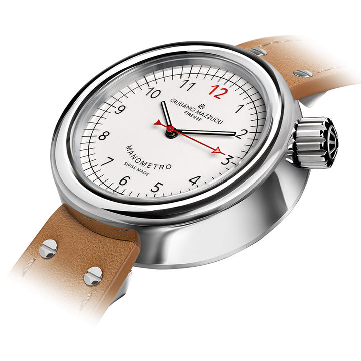 Giuliano Mazzuoli Manométer óra 45mm fehér automata acél MRP05N