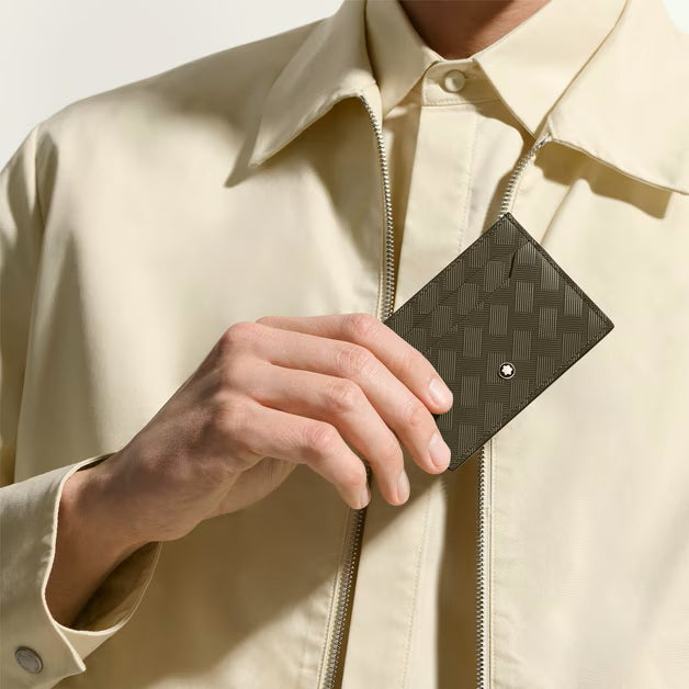 Montblanc 5-pocket kaarthouder in extreem kaki leer 221422