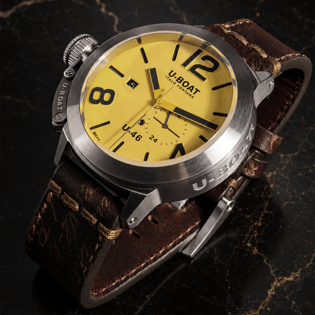 Relógio U-BOAT Classic U-46 46mm bege automático aço 4647