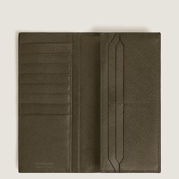 Montblanc lang pung 14 lommer Sartorial læder khaki 221364