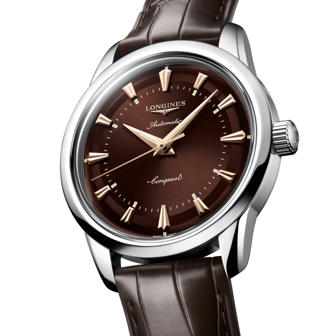 Longines Heritage 38 mm Automatikuhr aus braunem Stahl L1.649.4.62.2