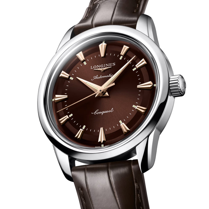 Longines Heritage 38 mm Automatikuhr aus braunem Stahl L1.649.4.62.2