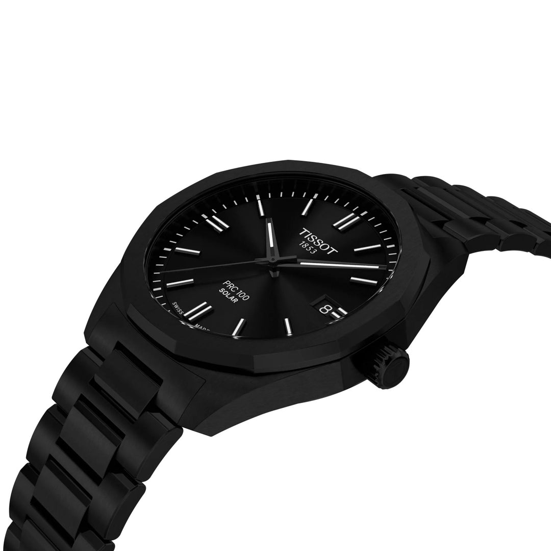 Montre Tissot PRC 100 Solar 39mm acier quartz noir finition PVD noir T151.422.33.051.00