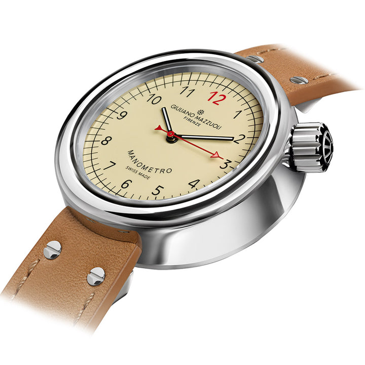 Giuliano Mazzuoli Manométer óra 45mm elefántcsont automata acél MRP01N