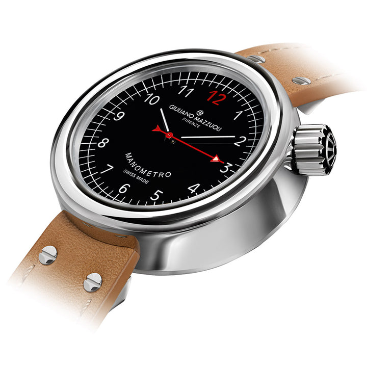 Giuliano Mazzuoli Manométer óra 45mm fekete automata acél MRP02N