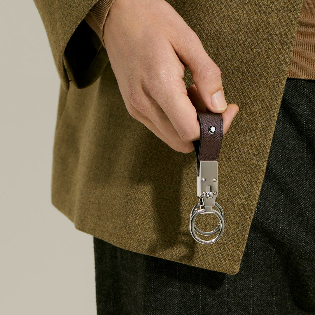 Breloczek do kluczy ze skóry Montblanc Sartorial w kolorze hebanowym 223073