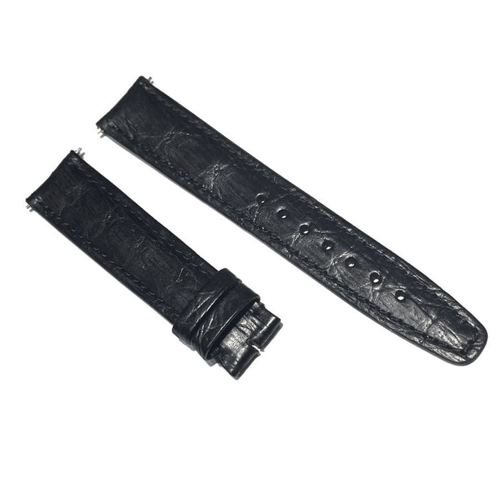 Correa de cocodrilo negra mate estándar IWC piezas 18/16 para hebilla Ardiglione IWA05064