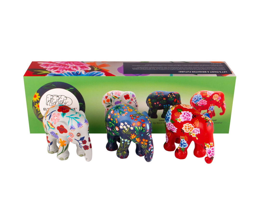 Elephant Parade multipack elephants Friendly Flowers - Jardin Fleuri + Love Frida + Peony Lover FRIENDLY FLOWERS 3 PCS