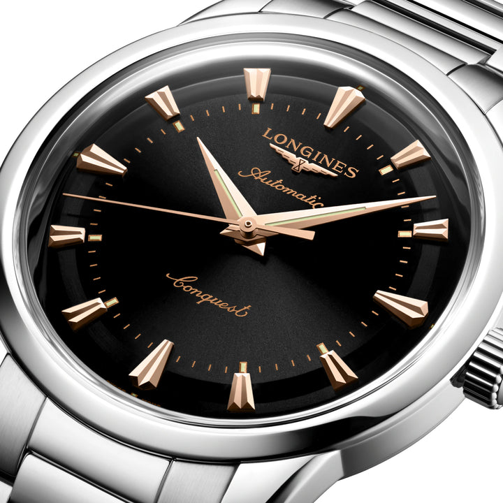 Relógio automático Longines Heritage 40 mm em aço preto L1.650.4.52.6