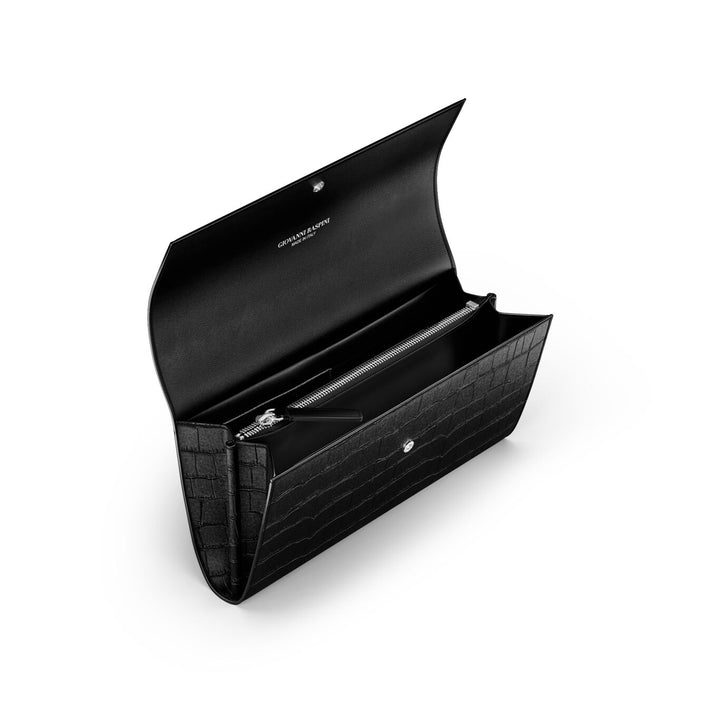 Giovanni Raspini kontinentální džungle kroko kůže černá bronzová bílá L0026