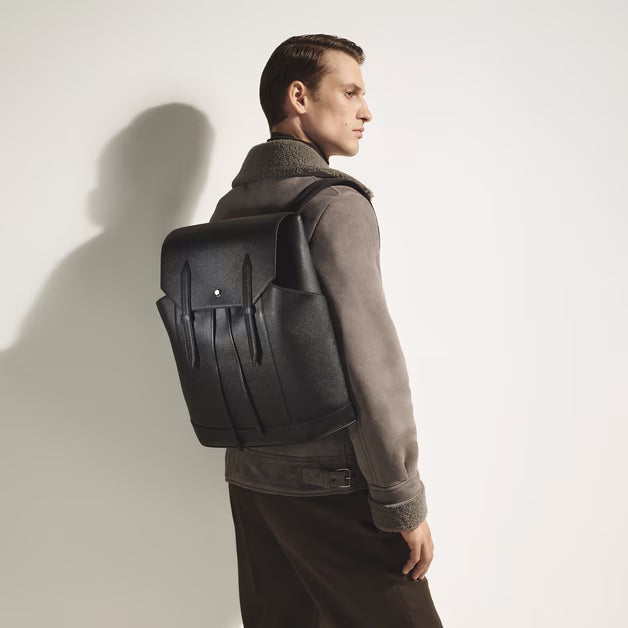 Montblanc medium Sartorial læder rygsæk sort 220421