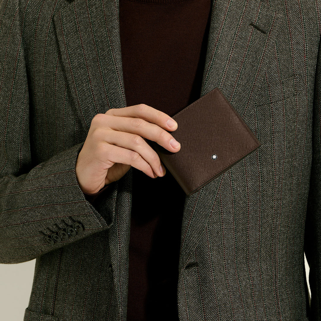 Montblanc 8 taskulompakko Sartorial-nahkaisella eebenpuun värillä 223023
