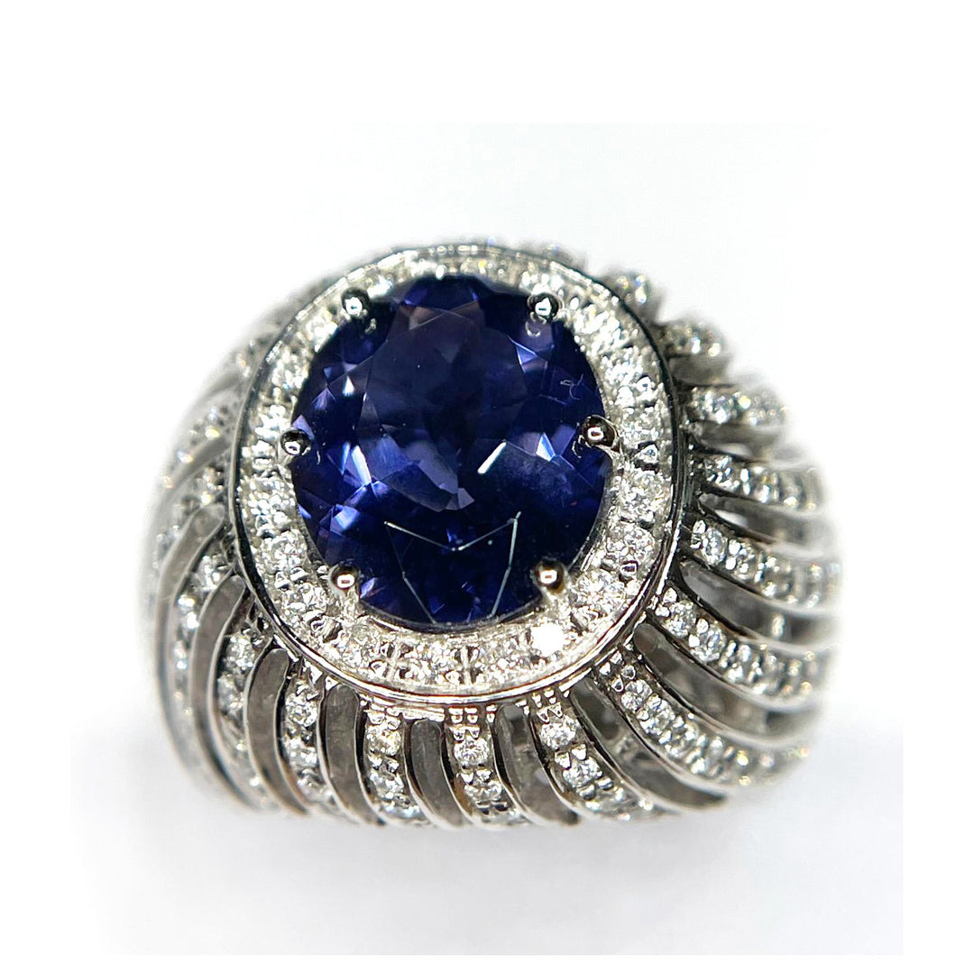 Bague Recarlo en or 18 carats avec diamants iolite 0015AG