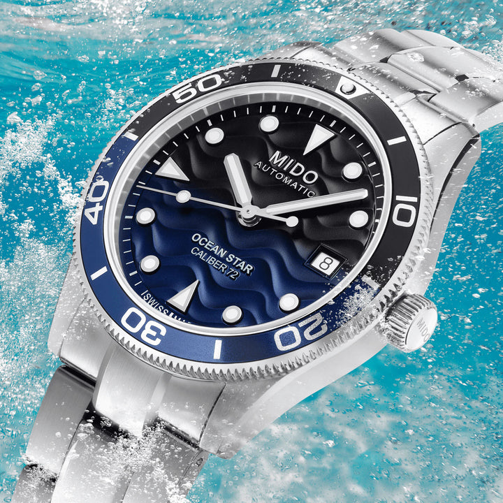 Montre Mido Ocean Star 39mm bleu automatique acier M026.907.11.041.00