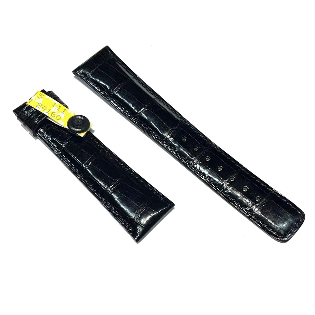 IWC XL correa de aligátor negro brillante piezas 20/18 para hebilla IWA24160