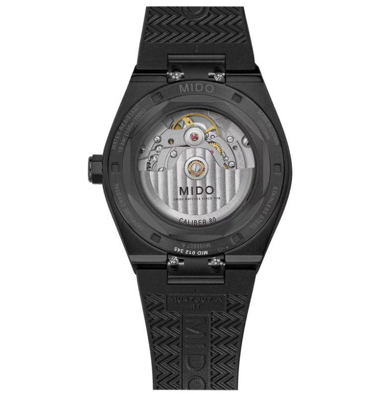 Mido klocka Multifort 8 One Crown svart 38 x 40 mm automatisk svart stål PVD finish svart M055.507.37.051.00