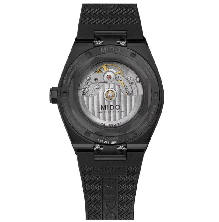 Mido klocka Multifort 8 One Crown svart 38 x 40 mm automatisk svart stål PVD finish svart M055.507.37.051.00