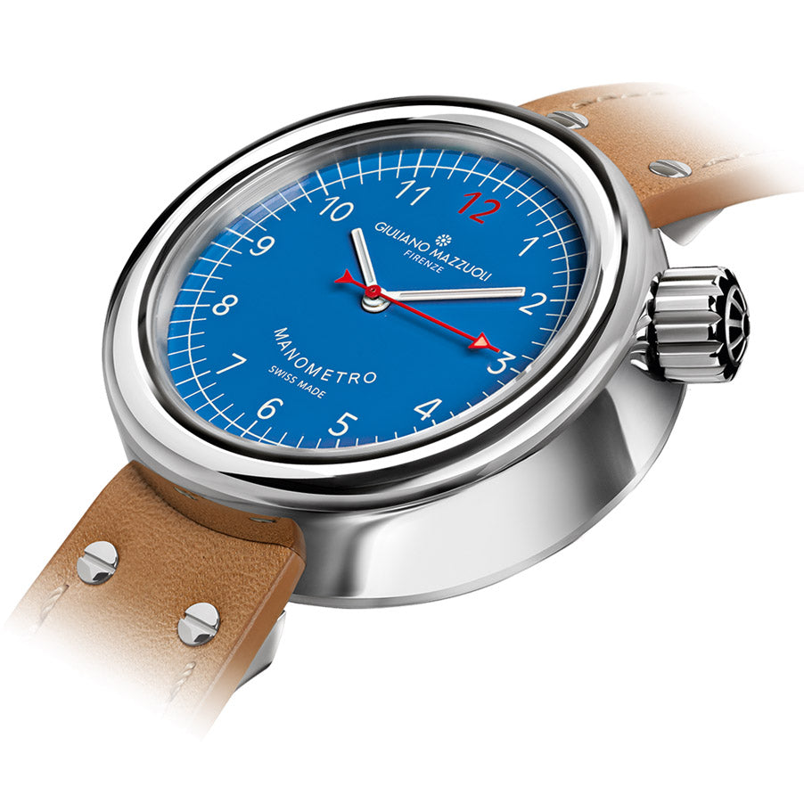 Giuliano Mazzuoli óra Manométer 45mm kék automata acél MRP03N