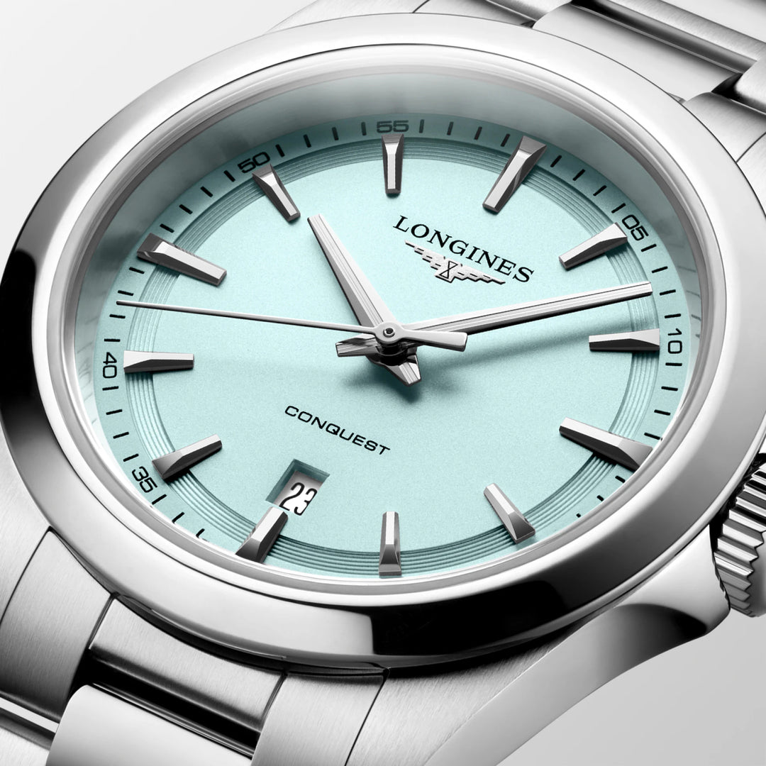 Longines Conquest óra 30 mm-es mentakék kvarc acél L3.350.4.92.6