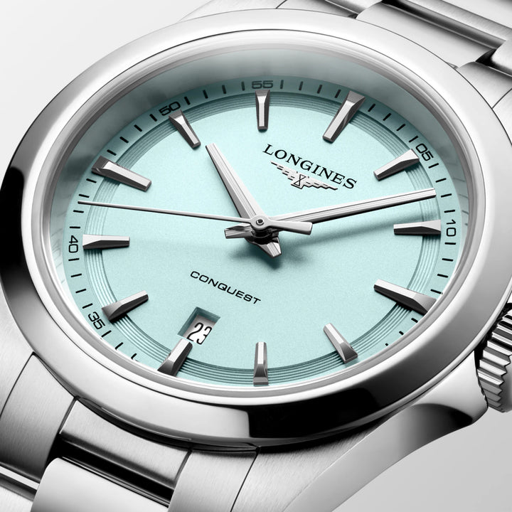 Longines Conquest óra 30 mm-es mentakék kvarc acél L3.350.4.92.6