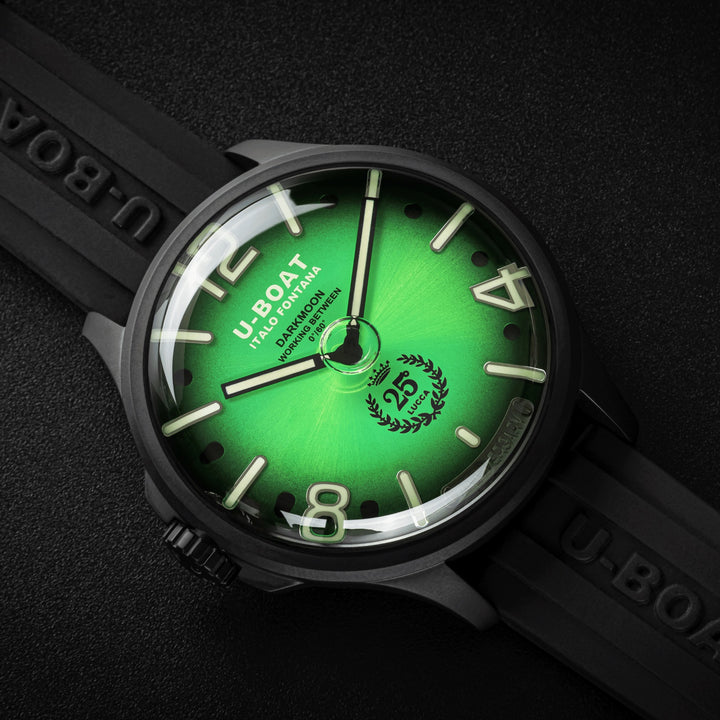 U-BOAT orologio Darkmoon 25° Limited Edition Green Soleil 46mm blu quarzo acciaio finitura PVD nero 2030