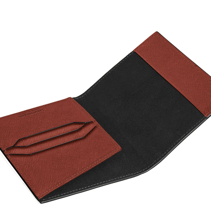 Skórzane etui na paszport Montblanc Sartorial z czerwonego dębu 223061